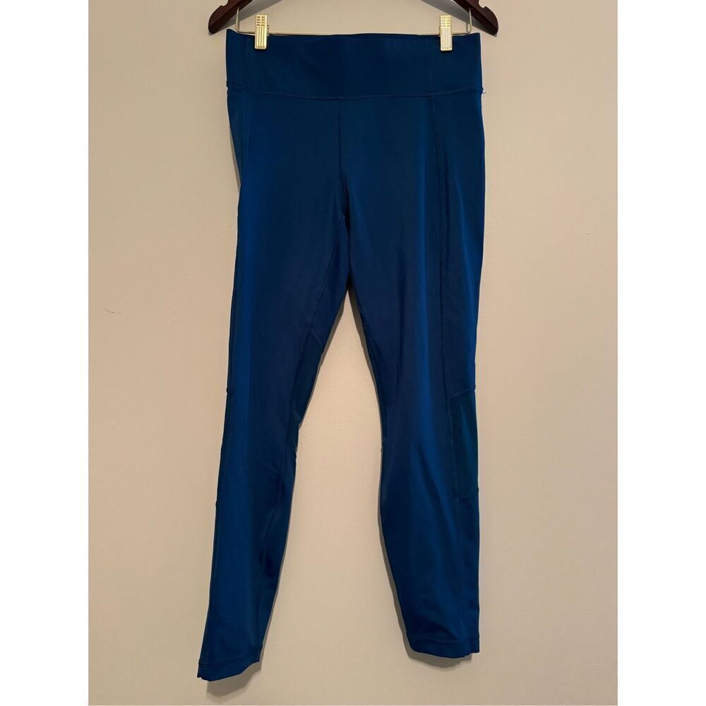 NWOT Women’s Lole Leggings 7/8 - Medium- Blue, Side Zip Pocket, Mesh/Sheer